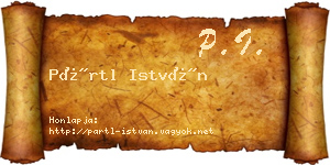 Pártl István névjegykártya